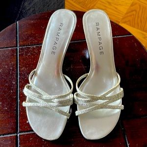 Sparkly silver glitter heels, Rampage, size 8, excellent condition